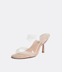Transparante muiltjes van beige PVC