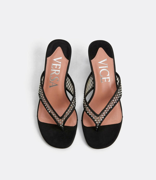 Margo Sandalen in Zwart Kristal Mesh