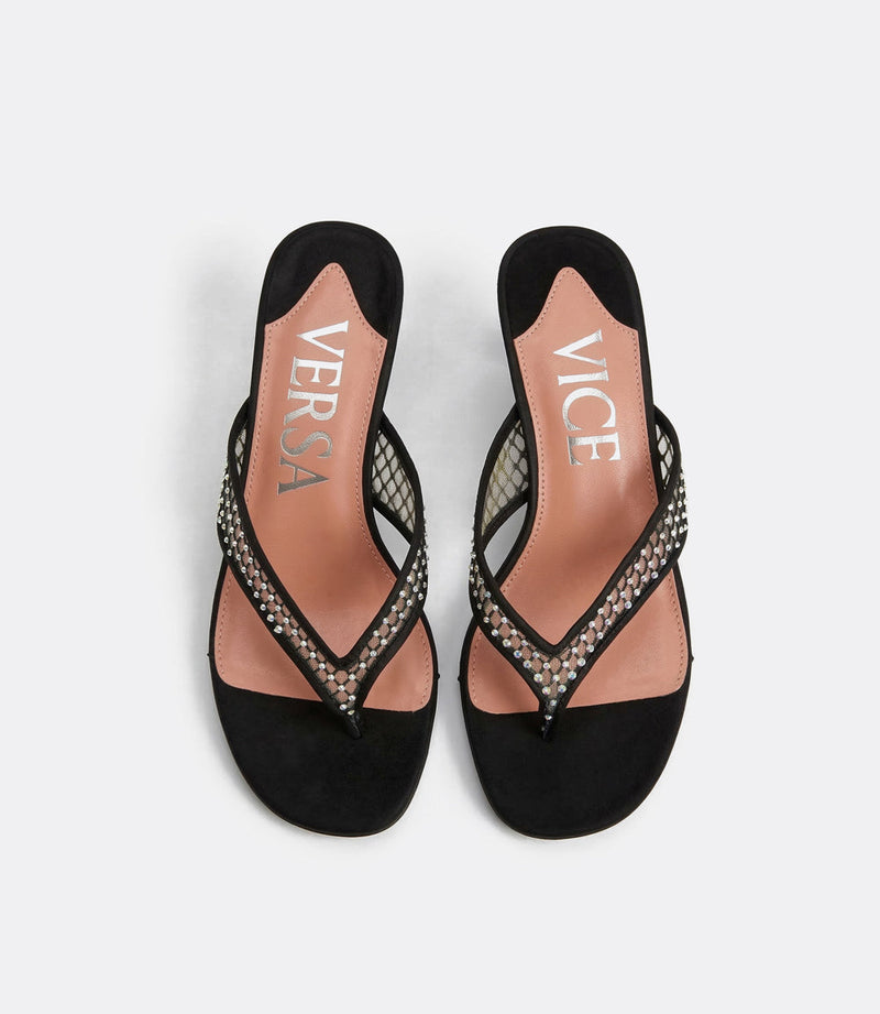 Margo Sandalen in Zwart Kristal Mesh