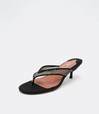Margo Sandalen in Zwart Kristal Mesh