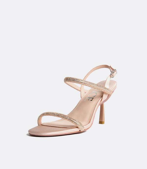 Brooklyn-sandalen in roségouden kristal