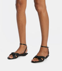 Dagelijkse sandalen van zwart leer