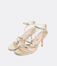 Sandalen met bandjes in goud
